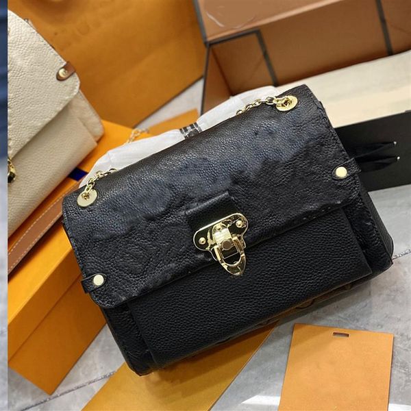 

chain bag handbag shoulder crossbody bags grain calfskin leather embossed classic letter golden magnetic hasp totes women handbags266y