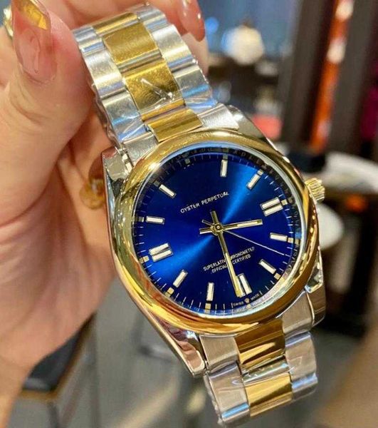 

designer men watches womens watch oyster perpetual 36mm woman watch man automatic quartz luminous sapphire blue pink waterproof montre wrist, Slivery;golden
