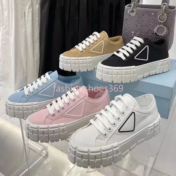 

women casual shoes Designer shoes Fashion Platform Solid Heighten Shoe Sneakers Gabardine Nylon Casual Shoes Brand Wheel Trainers Luxury Canvas Sneaker, Casual shoes a1