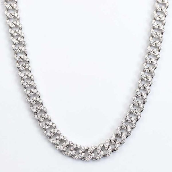 

simple fashion cuban chain single row 6mm 10mm width with gra moissanite necklace s925 silver rapper cuban link hip hop chain