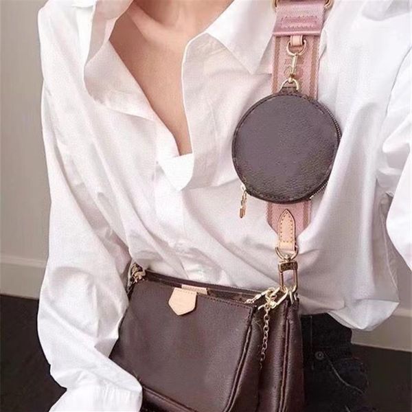 

multi pochette accessories handbag designer wallets purse designer three-piece cross body bags m44840 m44813 detachable and adjust199d, Red;black