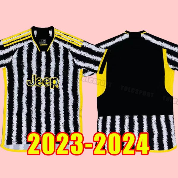 

fans version 22 23 soccer jerseys pogba vlahovic chiesa 2023 2024 football shirt set di maria locatelli morata de ligt juventus kean men, Black;yellow