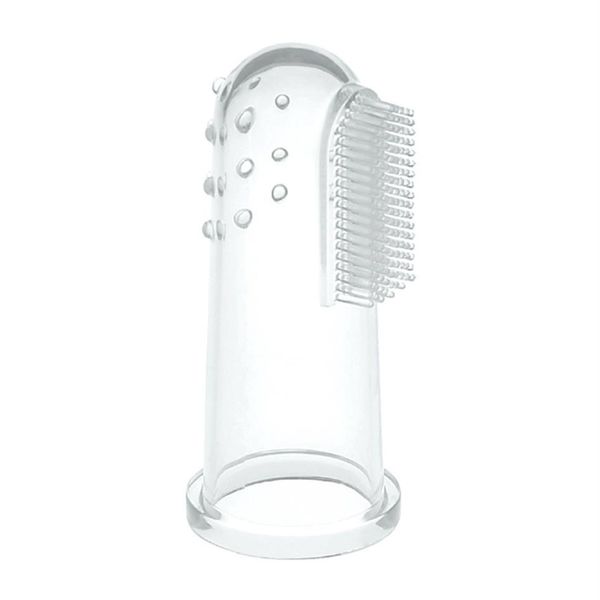 

1000pcs lot kids infant soft transparent silicone finger toothbrush newborn baby rubber clean massager training brush soothers & t219s