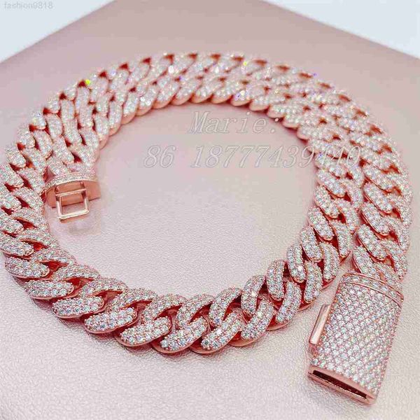 

jewelry for women cuban link silver vvs moissanite diamond hip hop luxury jewelry for women 13mm width cuban link chain