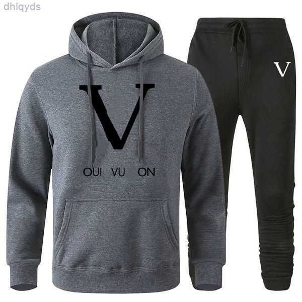 

two sets men piece tracksuits designer patchwork pullover hoodies jogging pants slim sweatshirt outfits hip hop streetwear suits 5gpy5, White;black