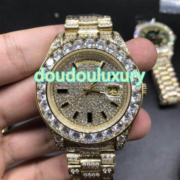 

the whole iced out diamonds men's watches the gold - face hip-hop rap style fashion watches the automatic waterproof watc2836, Slivery;brown