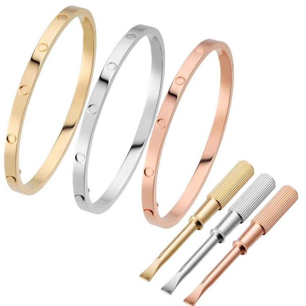 

love screw designer high end luxury bangle cuff bracelet screwdriver lover bracelet fashion 316l stainless steel plated 18k213d, Black