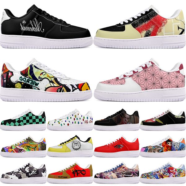 

DIY shoes comfortable autumn mens Leisure shoes one for men women casualplatform sneakers Classic cartoon graffiti trainers comfortable sports 9283