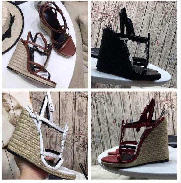 

summer season ladies gladiator sandal tribute sandals wedge pyraclou leather studs sandals ankle strap high heels women pumps wedg4614304, Black