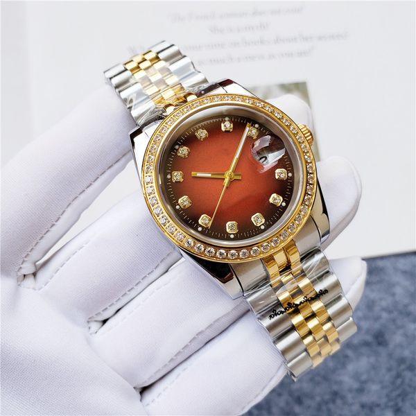 

women's watch designer luxury diamond automatic movement watch stainless steel material mechanical automatic waterproof folding buckle, Slivery;brown