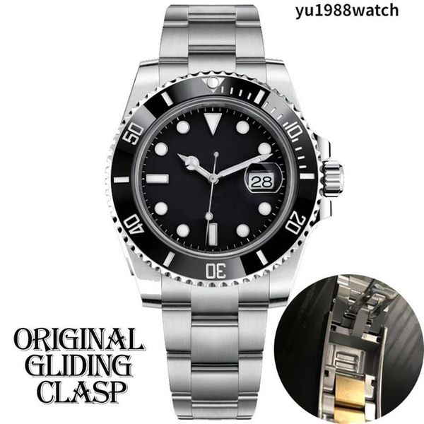 

mens automatic mechanical ceramics watches 41mm full stainless steel gliding clasp swimming wristwatches sapphire luminous watch u3026, Slivery;brown