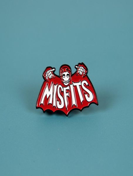 

punk misfits bat fiend rock band brooch pins enamel metal badges lapel pin brooches jackets jeans fashion jewelry accessories8578822, Blue
