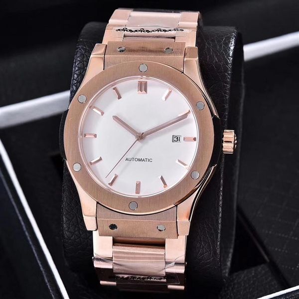 

luxury men automatic mechanical watch steel strap mens waterproof stainless steels business watches various colors are available341m, Slivery;brown