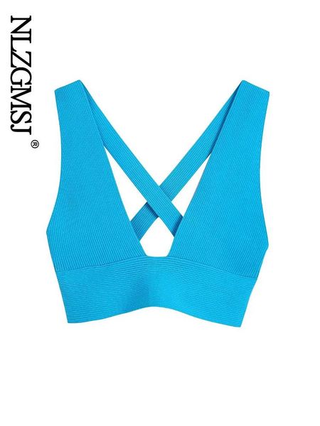 

tanks nlzgmsj women slim camis women knitted tank 2022 summer women backless cropped 202204, Black;white