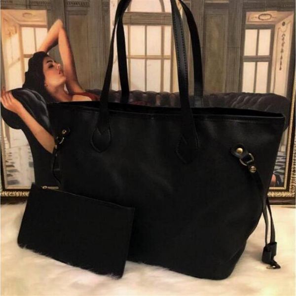 

2021 fashion 2pcs set women shopping handbags ladies designer composite bags lady clutch bag shoulder tote female purse wallet2844, Red;black