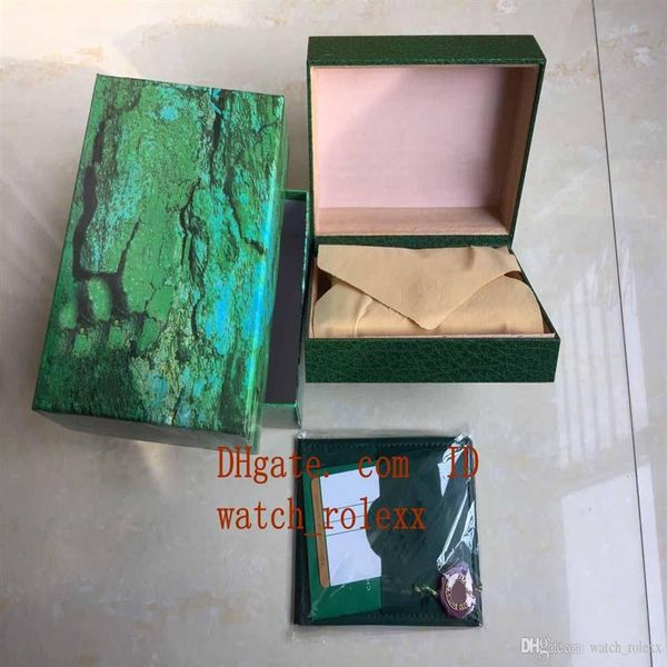 

luxury selling green watch original box card wood boxes for perpetual 116660 116610 cosmograph watches sub gmt275r, Black;blue
