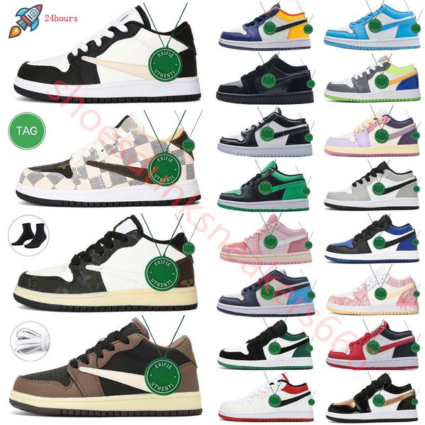 

kids university blue yellow toe homage basketball shoes jumpman 1 boys girls diamond stage haze youth children trainers lucky green chicago