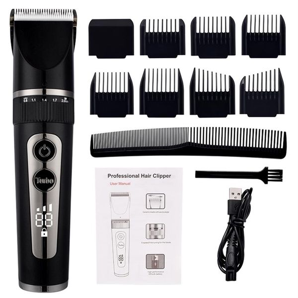 

full body washable electric hair clipper ceramic professional fine adjustable trimmer low noise cutting machine razor 2202223005