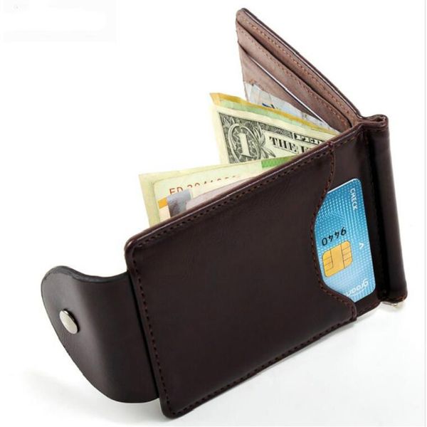 

korea fashion brown grey color money clips leather men wallets hasp mini purses vintage men wallet2879, Red;black