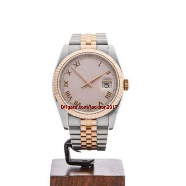

christmas gift wristwatches mens watch rose roman watch stainless steel 18k rose gold 116231 36mm2232, Slivery;brown