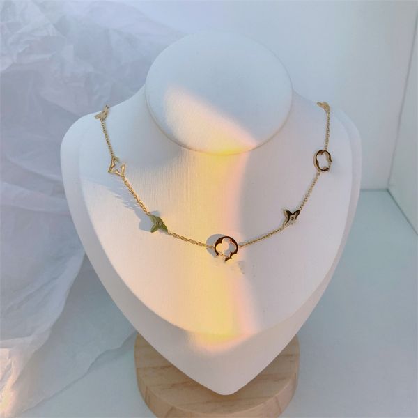 

luxury brand cute gold clover pendant necklace jewelry for gift, Silver
