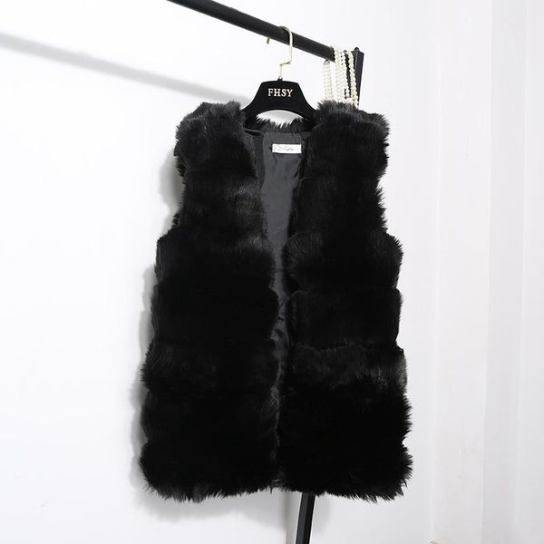 

vests #0402 false fur waistcoat women slim sleeveless vest coat kimono fur vest waistcoat female bodywarmer veste femme autumn winter, Black;white