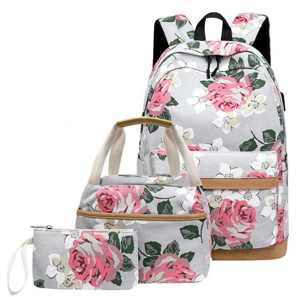 

school backpacks for teen girls school bags lightweight kids bags children travel floral canvas backpack bookbags set263n