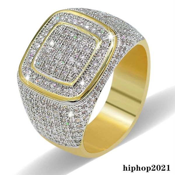 

hiphop cz diamond rings for mens full diamond square gold plated jewelriy245g, Silver