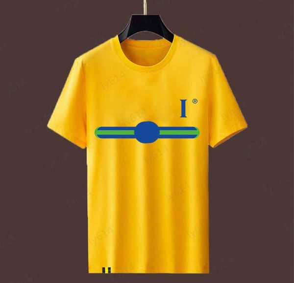 

designer t-shirts color matching striped letters print embellish luxury brand crewneck t-shirt simple casual version type fashion joker tren, White;black