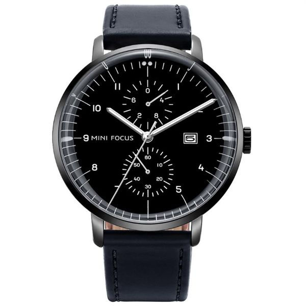 

atmospheric elegant luminous quartz mens watches non working two subdials crystal glass watch simple dial date gentlemens wristwat248v, Slivery;brown