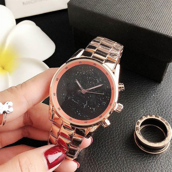 

fashion band watches women girl big letters crystal style metal steel band quartz wrist watch m 1083119, Slivery;brown