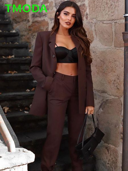 

pants t moda 2022 autumn women retro streetwear blazer casual suit jacket commute lapel office blazer loose female chic outwear, White