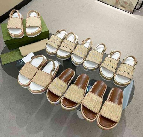 

designers sandals for men women classic floral brocade slides flats leather rubber platform flip flops thick bottoms beach shoes s9469641, Black