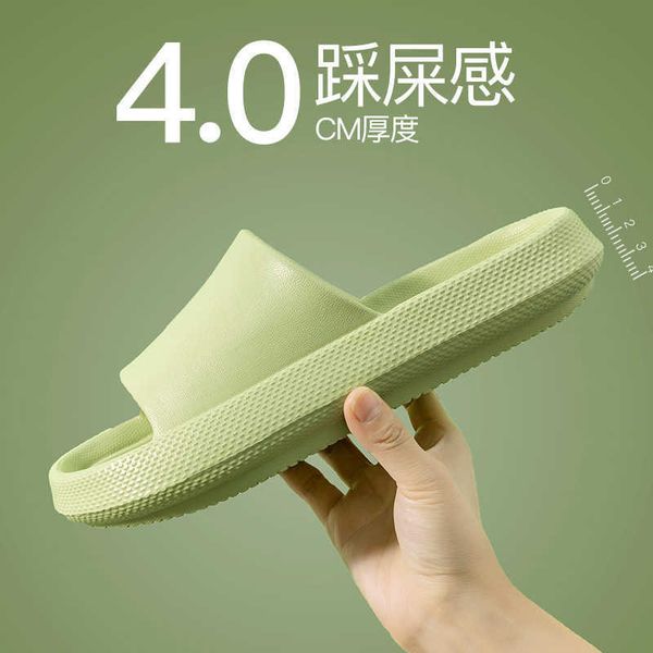 

slippers trample on shit feeling slippers female non slip bathroom bath couple thick bottom home men's sandals summer simplicity, Black