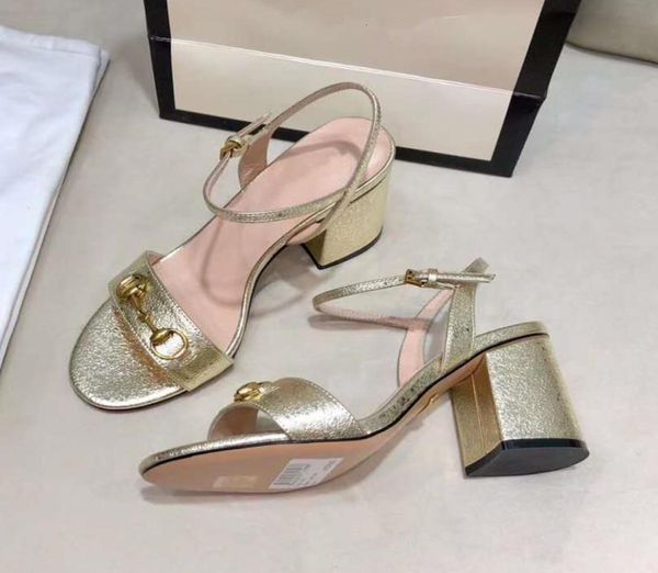 

2020 luxury high heels leather sandal gold heels 7cm women designer sandals summer size 34 to 417305812, Black