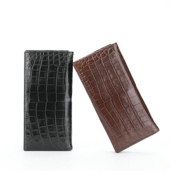 

wallet long alligator men's business suit clip bag leisure leather belly hand men ws6n299k, Red;black