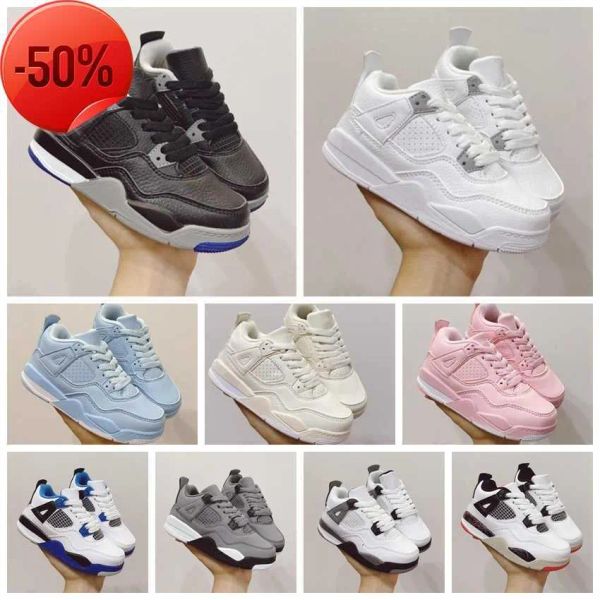 

2022 new infant toddlers quality products j 4s kids jumpman basketball shoes chicago 4 boy girl sneaker light green lights grey khaki baby t, Black