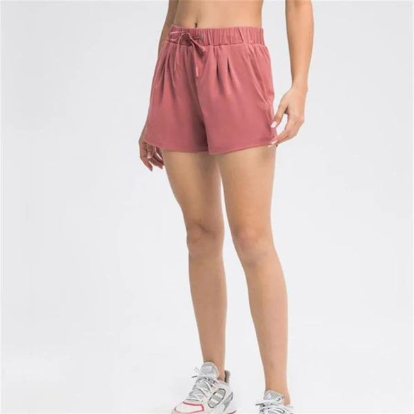 

new fashion womens yoga shorts feminine casual shaping outfits cinchable drawcord running short pants ladies sportswear solid color girls ex, White;red