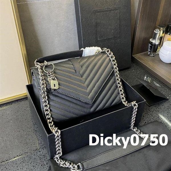 

designer handbags bags genuine leather handbag chain locks messenger bag luxury purse crossbody shoulder women dicky0750 fashion l300a