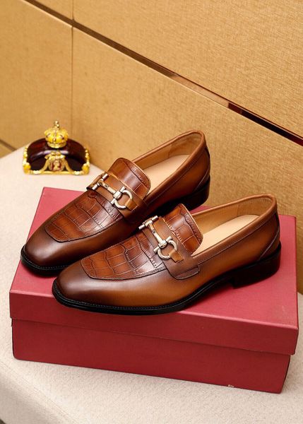

2023 men genuine leather office dress shoes suit style brand designer wedding casual business flats classic slip on loafers size 38-47, Black