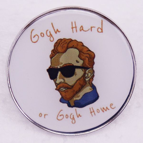 

gogh hard or gogh home brooch cute anime movies games hard enamel pins collect metal cartoon brooch backpack hat bag collar lapel badges, Blue