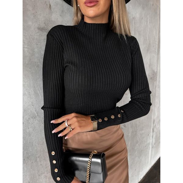 

t-shirt knit sweater woman winter 2022 pullovers korean fashion long sleeved female clothing warm elegant turtleneck sweater women, White