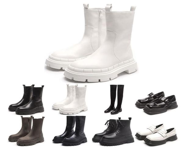 

martin boots chelsea womens black white pistachio frost plaid high low platform ankle half boot round toes fashion4917946