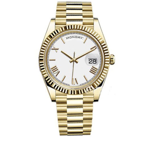 

mens watch luxury business automatic mechanical sapphire glass mechanical movement 41mm stainless steel original table buckle pointer date w, Slivery;brown
