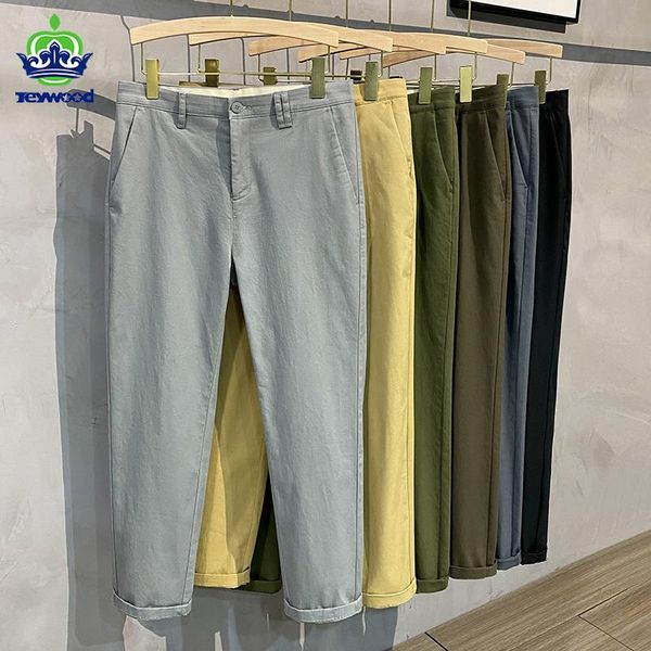 

pants 2022 new casual pants men spring autumn business fashion comfortable stretch cotton straigh jeans trousers classic 6 color, Black