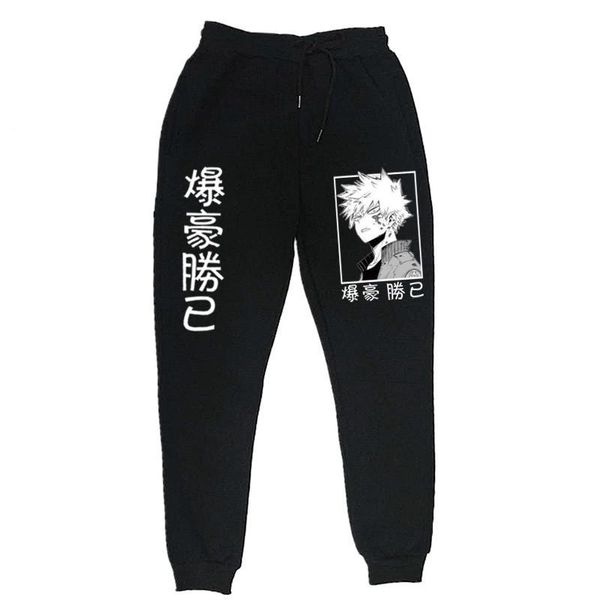 

pants 2021japanese anime my hero academia katsuki bakugo harajuku men's pants print joggers male trousers casual sweatpants sweatpants, Black