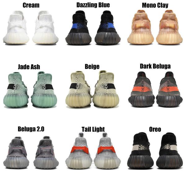 

2023 yeezzys women mens running shoes bone dazzling mono beluga reflective mx oat rock blue black static reflective jogging walking trainers