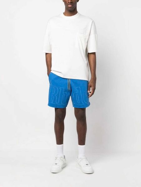

designer clothing american rhude summer letter embroidered zipper drawstring capris sports american shorts couples joggers sportswear beach, White;black