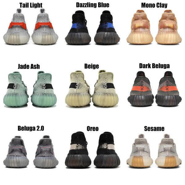 

2023 yeezzys women mens running shoes bone dazzling mono beluga reflective mx oat rock blue black static reflective jogging walking trainers