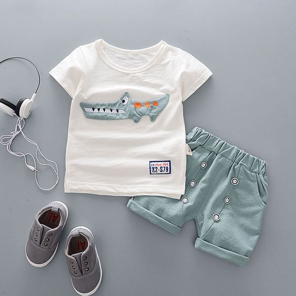 

clothing sets cartoon cotton summer clothing sets for born baby boy infant fashion outerwear clothes suit t-shirtpant suit baby boy cloth 23, White
